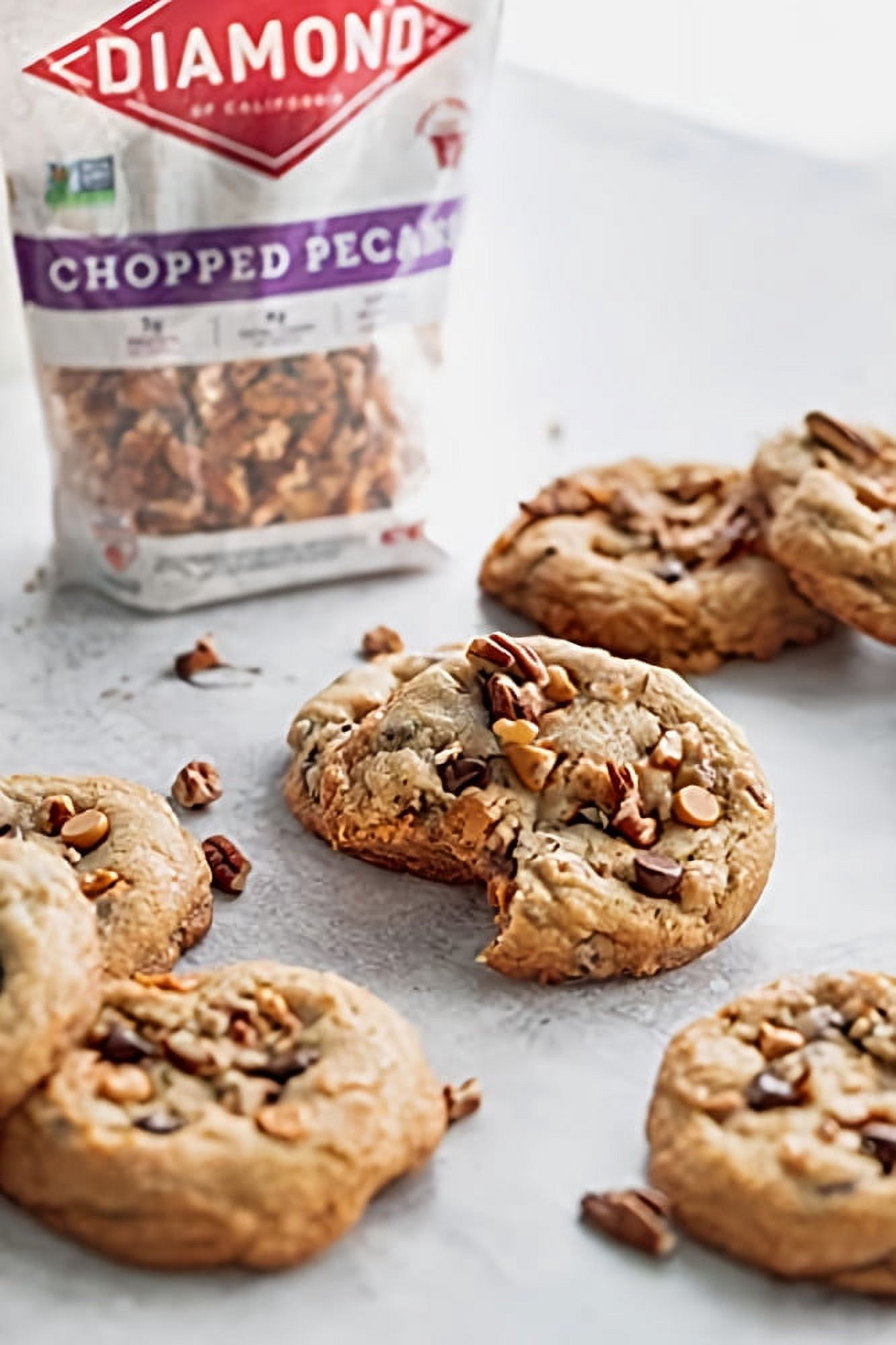Diamond of California Diamond Pecan Chopped 8 oz (Pack of 3)