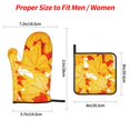thumbnail image 2 of Cauagu Autumn Maple Leaves Print Oven Mitts and Pot Holders 4 pcs Set,Extra Thicken Long Kitchen Oven Glove Potholders BBQ Gloves-Oven Mitts and Pot Holders(11 Inch), 2 of 6
