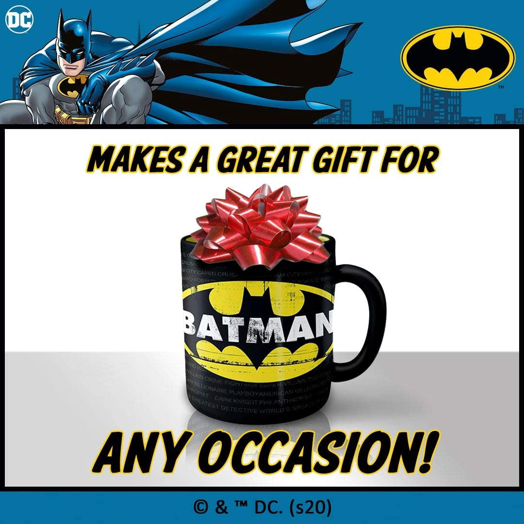 Silver Buffalo DC Comics Batman Grimey Logo Jumbo Ceramic Mug, 20 Ounces, 20oz Batman Grimey Logo, 1 Count (Pack of 1)
