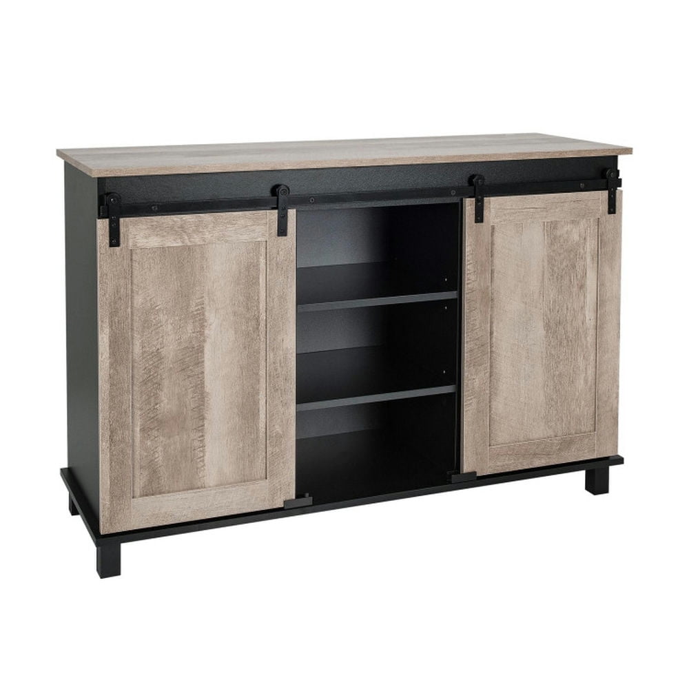 Finihen Kitchen Storage Cabinet, Buffet Sideboard, Kitchen Buffet Sideboard with 2 Sliding Barn Doors, for Dining Room, Kitchen, Living Room, Oak Finihen Kitchen Storage Cabinet, Buffet Sideboard, Kitchen Buffet Sideboard with 2 Sliding Barn Doors, for Dining Room, Kitchen, Living Room, Oak