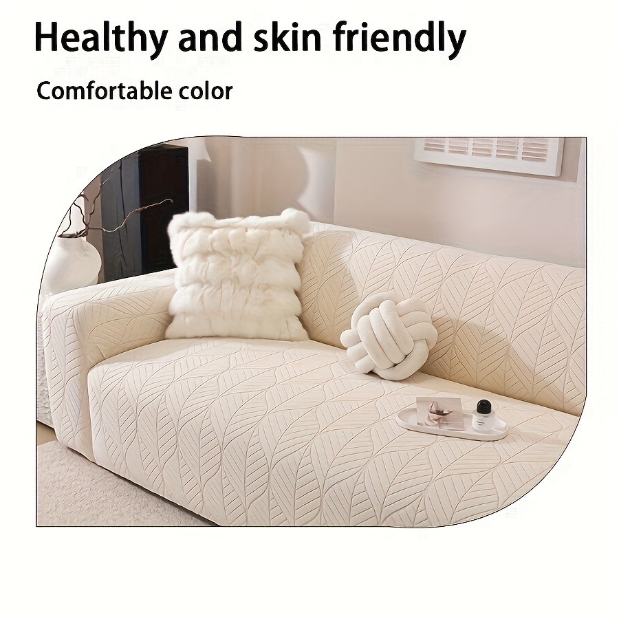 1PC Luxurious Jacquard Stretch Sofa Slipcover, Pet-Friendly Hairproof & Anti-Slip, All-Season Furniture Cover for Couch, Loveseat, Armchair, Sectional, Easy to Install & Wash