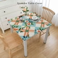 thumbnail image 2 of JEUXUS Checkered Waterproof Square Tablecloth, 100% Polyester Fiber, Elastic Band Closure, Suitable for 44in, 48in, 54in, 60in Square Tables White, 2 of 7