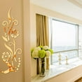 thumbnail image 7 of 2Pcs Flower Mirror Wall Sticker 3D Removable Acrylic Wall Decor Decal Sticker Eco-Friendly for Home Bedroom Living Room Bathroom Decoration Gold, 7 of 7