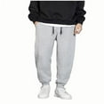 thumbnail image 5 of PNTUTB Mens Solid Color Casual Loose Pants Cuff Sweatpants Elastic Waist Drawstring Trousers with Pockets, 5 of 6