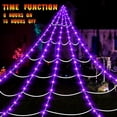 thumbnail image 5 of Xylobyte Halloween Decorations Outdoor, 220 LEDs Spider Web Lights, with 8 Lighting Modes Waterproof for Outdoor Yard Halloween Decorations (Purple), 5 of 8