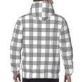thumbnail image 3 of Bingfone Gray Checkboard Men's Drawstring Hoodie Long Sleeve Pocket Sweatshirts-Small, 3 of 6