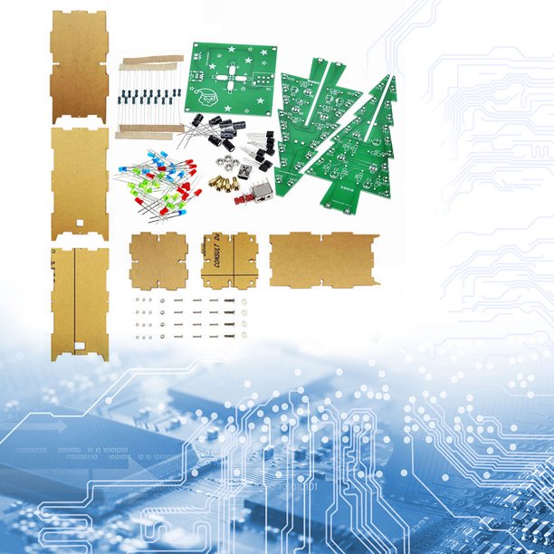 Kit de montaje de árbol de Navidad electrónico 3D, 3 colores para aprendizaje de práctica de soldadura