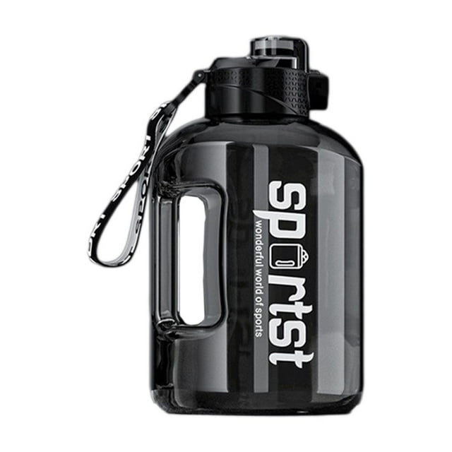 Meitianfacai Large Capacity Water Bottle Half Gallon Water Bottle BPA Free Ideal for Gym, Big Water of Jug, Reusable Sports Bottle for Men Women,Black