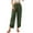 Army Green, variant on Womens Baggy Wide Leg Pants Drawstring Elastic Waisted Casual Cotton Linen Summer Beach Trousers Navy S