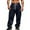 Navy, variant on Lorytime Men's Cargo Sweatpants Wide Leg Fleece Drawstring Elastic Waist Trousers Outdoors Pants with Pockets Outwear