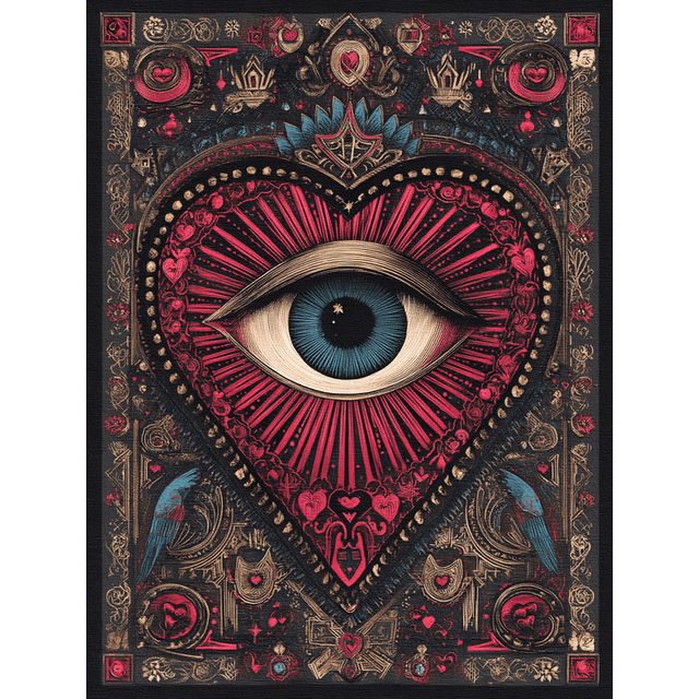 Qisvanset All-Seeing Eye Heart Canvas Print 15.75x11.81 Inches