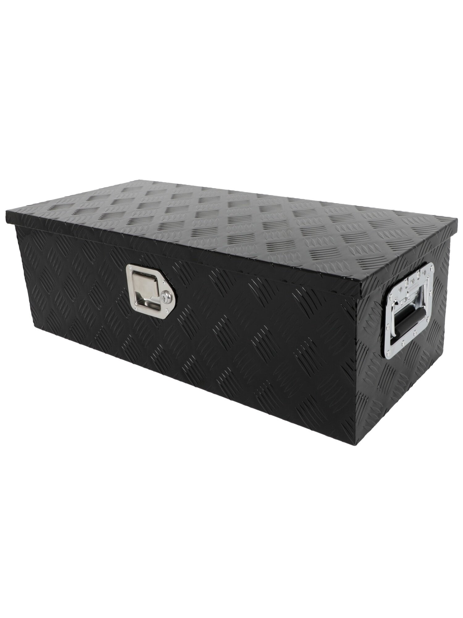 Truck Bed Tool Box 30inch Underbody Flatbox Truck Bed RV Trailer Pickup Toolbox Heavy Duty Underbed Tools Chest Box with Side Handle, Lock and Keys Black