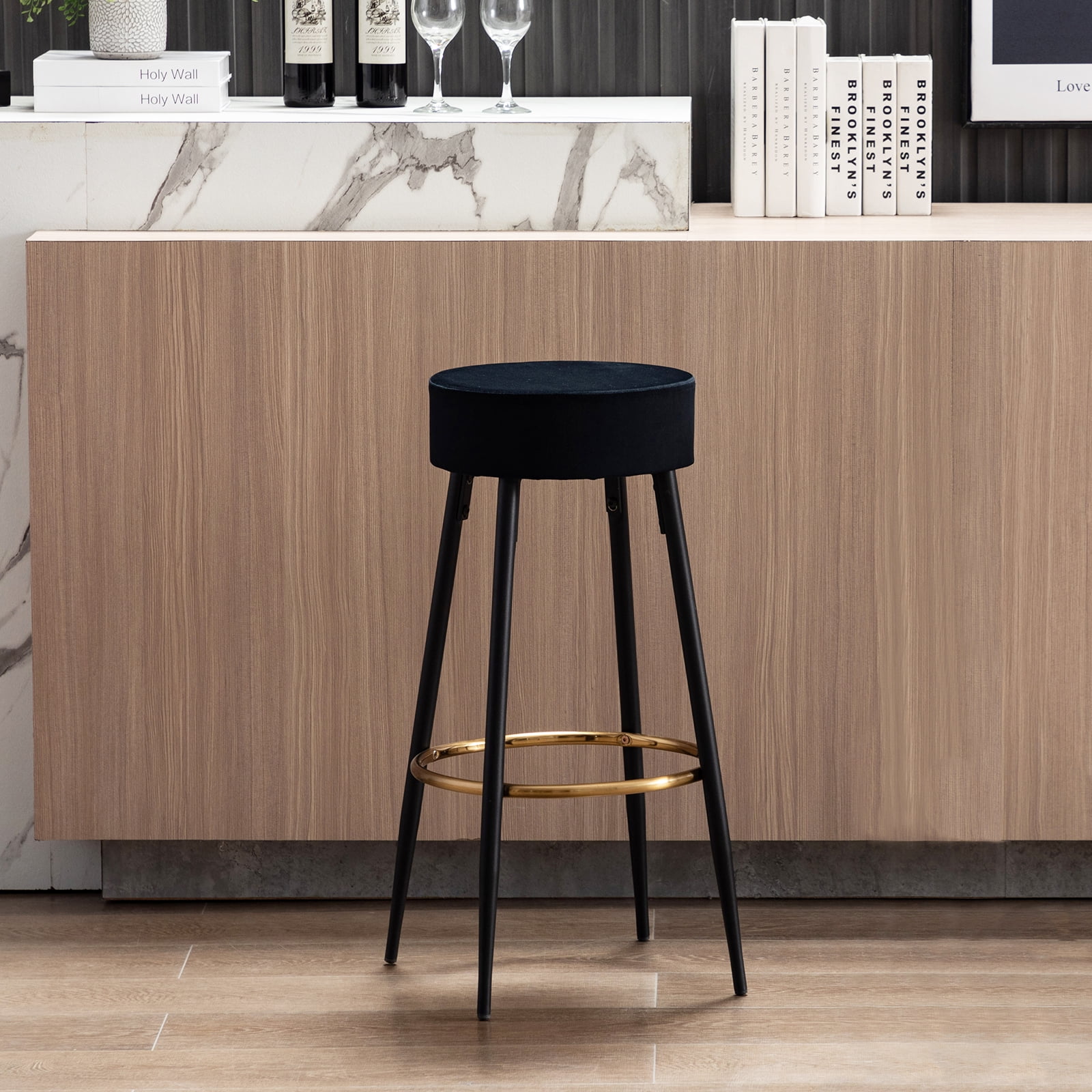 Duhome Elegant Lifestyle Modern Height 30" Round Velvet Bar Stool