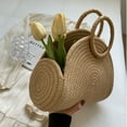 thumbnail image 5 of Handwoven Beach Bag Chic Cotton Rope Clutch Purse Rattan Bag for Women and Girls, 5 of 10