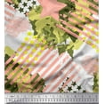 thumbnail image 1 of Soimoi Moss Georgette Fabric Stripe,Star & Camouflage Print Fabric by Yard 42 Inch Wide, 1 of 1