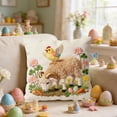 thumbnail image 2 of Outdoor Easter Decorations Short Lint Pillow Cover 18inch Cute Embroidery Decorative Throw Pillowcase for Sofa Bedroom Living Room Home Decoration Easter Good Things, New, Multicolor-a, 2 of 6