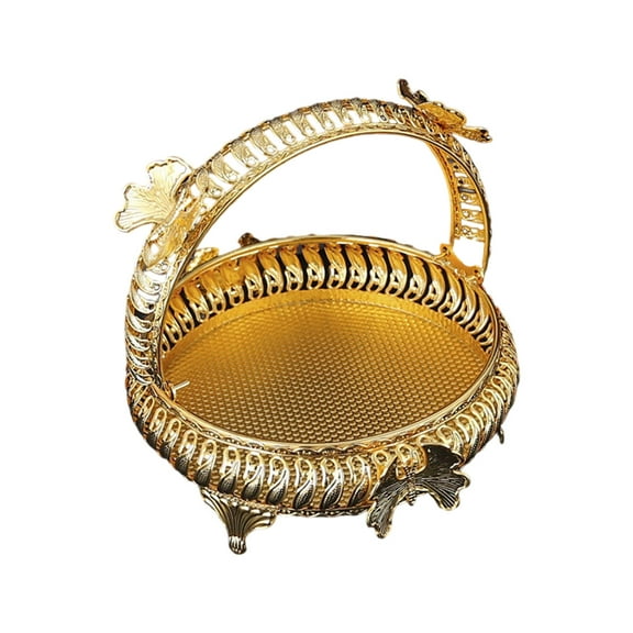 Large Capacity Serving Tray 5L Metal Fruit Basket Comfortable Handle Holder Home Kitchen Dining Table Decoration