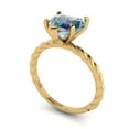 thumbnail image 2 of Solitaire Engagement Ring for Women - 2ct Blue Moissanite in 18K Yellow Gold Promise Ring, 2 of 6