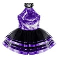 thumbnail image 4 of inhzoy Kids Girls Sequins Sleeveless Tutu Dress Ballet Dance Leotard Stage Performance Costumes 4-16 Purple 16, 4 of 6