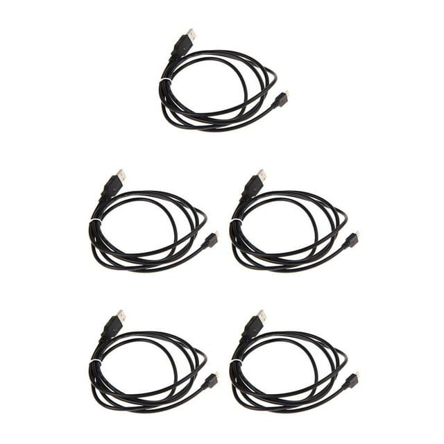 QualitChoice for Micro Charger Cable 1.5 Waterproof Replacement Parts USB Port Cord Flexible Extension Date Cables for Home Using Black 1.5m 5Set