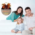 thumbnail image 2 of Eveokoki 11" Family Thankful Blessed Autumn Fall Front Door Decor for Farmhouse Porch Decorations, Rustic Door Wreaths Sign with Fall Leaves, Round Wooden Hanging Sign, 2 of 5