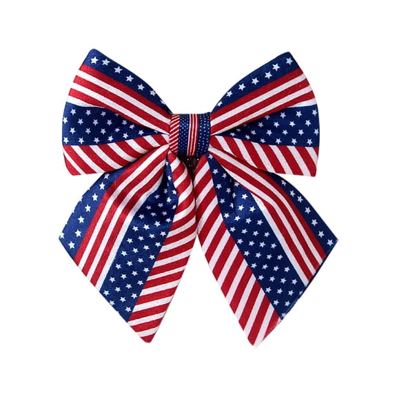 Large 4th of July Bows, Patriotic Red and Blue Burlap Bows, American Flag Bows for Independence Day, Memorial Day, and Veterans Day Front Porch Decor, Tree Topper, and Door Hanging Bows