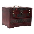 thumbnail image 2 of Wood Jewelry Case, Vintage Style Storage Box, With Mirror, for Wedding, Classical Appearance Design, Personalized Jewelry Box, 2 of 7