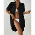 thumbnail image 5 of Bsubseach Women Beach Cover Ups Swiss Dot Shirt Dresses Button Down Swim Coverup Vacation Outfits, 5 of 6