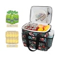 thumbnail image 2 of FORMRS Insulated Cooler Bag 24 Cans Capacity Soft Leakproof Lunch Box with Side Pockets, Peony Dusk Pattern, 2 of 7
