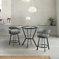 thumbnail image 2 of Armen Living Naomi and Chelsea Counter Height Dining Set in Black Metal and Grey Faux Leather-Pieces:3, 2 of 5