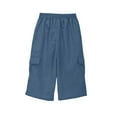 thumbnail image 4 of Mgmyaa Boys Cargo Capris Spring Summer Elastic Waist Drawstring Straight-Leg Loose Cropped Pants with Pockets, 4 of 6