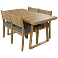 thumbnail image 5 of 5-Piece Outdoor Dining Table and Chair Set, Multi-Person Wooden Patio Furniture Dining Table Set, Patio Conversation Set with 4 Dining Chairs of Thick Cushions, for Balcony/Vourtyard/Garden, 5 of 9