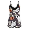 thumbnail image 4 of CONFREE Halloween Women's Pajama Sets Sleeveless Pumpkin Ghost Sleepwear Tops Shorts Hallowmas Pjs for Women Cozy Nightwear, 4 of 5