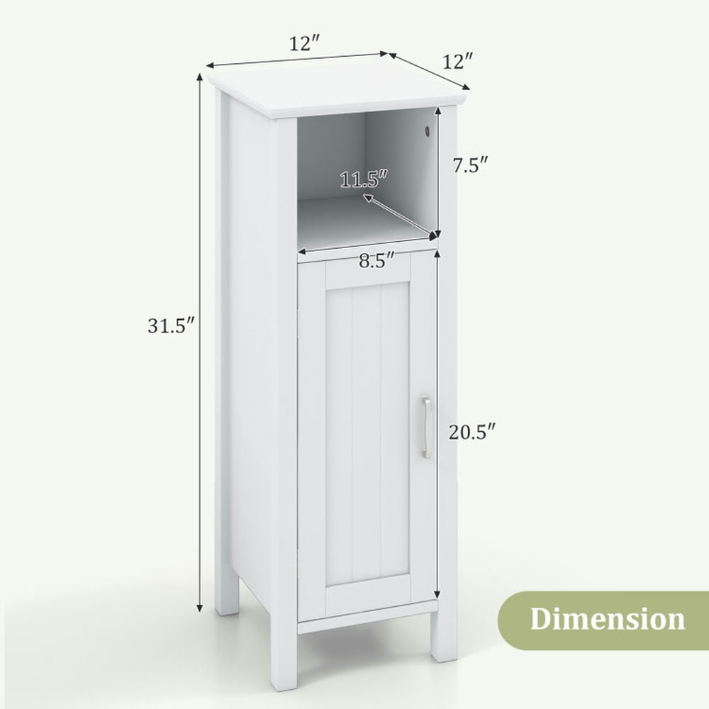 Finihen Bathroom Storage Cabinet, Bathroom Floor Cabinet, 1-Door Freestanding Bathroom Cabinet with Open Shelf, for Bathroom, Living Room, Bedroom, Kitchen, White Finihen Bathroom Storage Cabinet, Bathroom Floor Cabinet, 1-Door Freestanding Bathroom Cabinet with Open Shelf, for Bathroom, Living Room, Bedroom, Kitchen, White