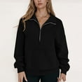 thumbnail image 2 of jtjvou Womens Sweatshirts Half Zip Cropped Pullover Fleece Quarter Zipper Hoodies 2025 Fall Fashion Outfits Clothes Black S, 2 of 5