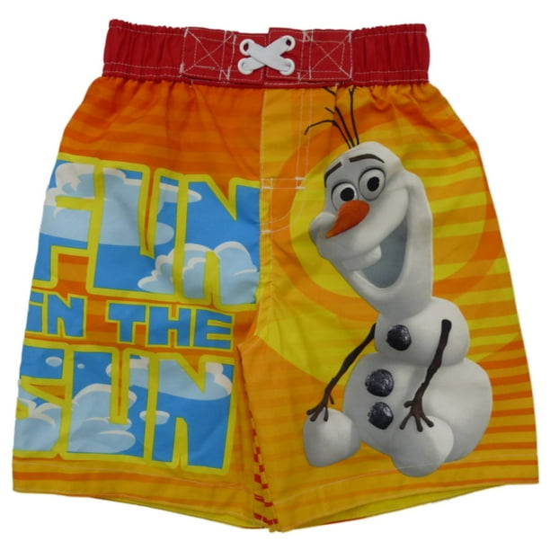 Disney Disney Toddler Boys Orange Frozen Swim Trunks Olaf Board