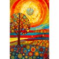 thumbnail image 1 of (A7844) Pintura Vidrio Altamente Saturado Con Diamantes Serie Abstracta Y Resina 40x60CM, 1 of 9