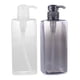thumbnail image 1 of GOOHOCHY 2 botellas de gel de ducha de 600 ml, contenedores de plástico, botellas de bomba, contenedor de champú recargable, botella de líquido para el baño del hogar (negro, transparente), 1 of 7