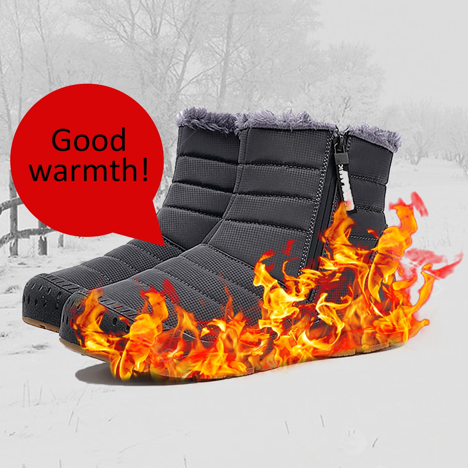 Cyiecw Snow Boots for Men Women Waterproof Lightweight Trekking Boots Anti-slip Winter Boot Outdoor Comfortable Warm Fur Lined Hiking Shoes