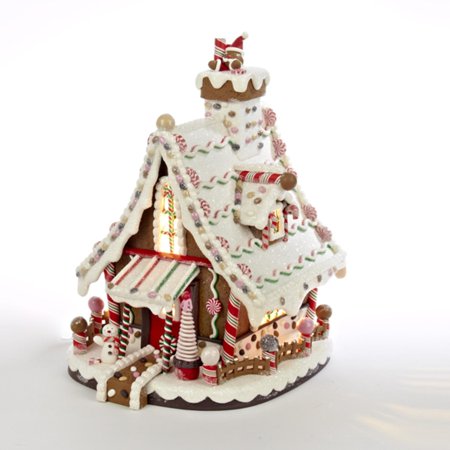 12" Lighted Candy-trimmed Gingerbread House Table Top 