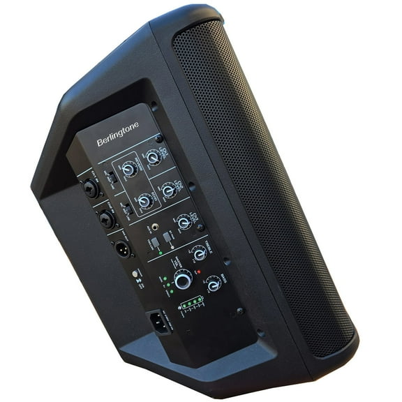 Berlingtone 8-Inch 500W Powered PA Speaker System with Stands, USB Port, Portable Loud DJ Speaker, Mic/Guitar, TWS Connection, Built-in Rechargeable Battery, for DJ Party, Meeting, Church, Karaoke