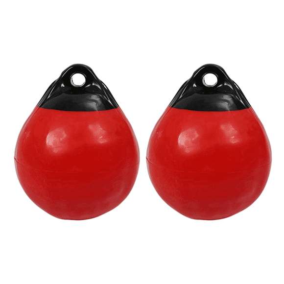 2X Heavy Duty PVC Boat Fender Ball Round Anchor Buoy Dock Bumper Ball Inflatable Protection Marine Mooring Buoy Red