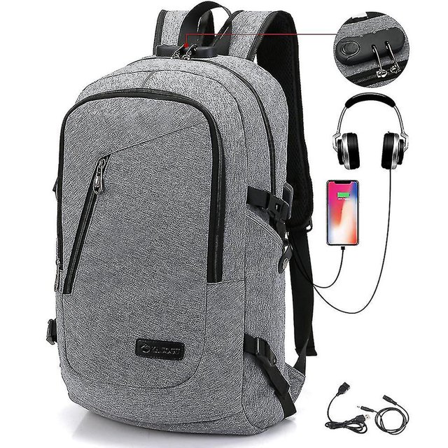 Mochila para estudiantes Mochila escolar con carga USB Bolsa para computadora juvenil