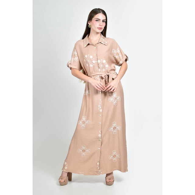 Vestido camisero bordado Roman Fashion /Juvenil, 01553 (Cafe) cafe CH