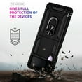 thumbnail image 5 of Dteck Case for Samsung Galaxy Z Flip3 5G 6.7-inch,Heavy Duty Shockproof Rubber Dual Layer Protection Ring Holder Kickstand Hybrid PC Hard Cover For Samsung Galaxy Z Flip3 5G (2021),Black, 5 of 8