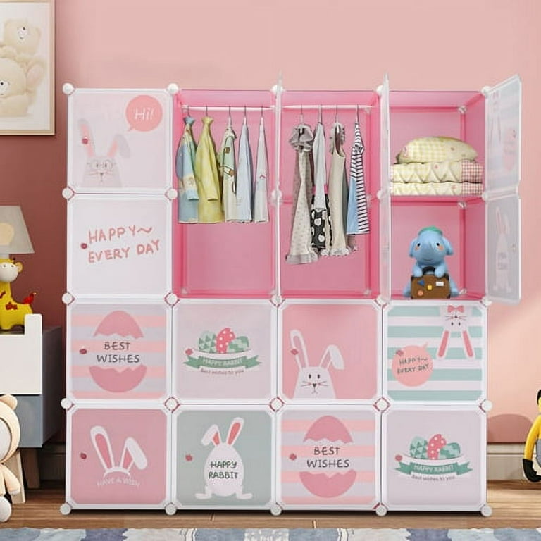 Zimtown Portable Wardrobe Closet, 16 Cube Kids Children Toy