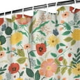 thumbnail image 4 of Floral Shower Curtain Watercolor Botanical Bathroom Decor Rustic Flower Design Fabric Bath Curtain for Tub Country Style Home Accessories with Hooks，36x72in(90x180cm), 4 of 5