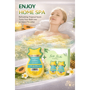 Beloved Pineapple & Papaya Bath Bomb – Tropical Scented Fizzy Bath Bomb, 4.6 oz Moisturizing Bath Soak- 2 Pack