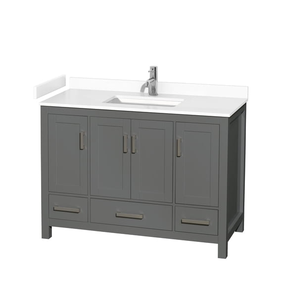 Wyndham Collection Sheffield 48" Wood Single Bathroom Vanity in Dark Gray