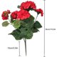 thumbnail image 5 of 4pcs 14in Artificial Geraniums Fake Silk Red Flowers Outdoor UV Resistant for, 5 of 5
